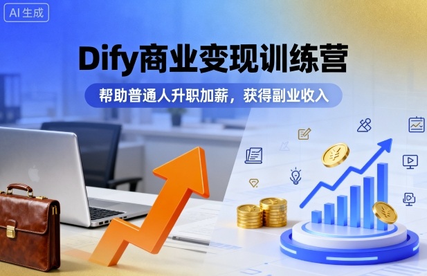 Dify商业变现训练营，帮助普通人升职加薪，获得副业收入-创业项目网