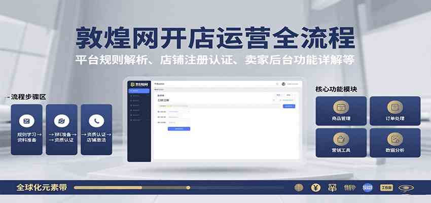 敦煌网开店运营全流程：平台规则解析、店铺注册认证、卖家后台功能详解等-创业项目网