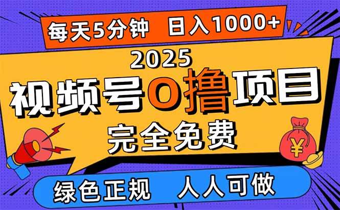 （16388期）2025视频号0撸项目，5分钟一个号，日入1000+，人人可做-创业项目网