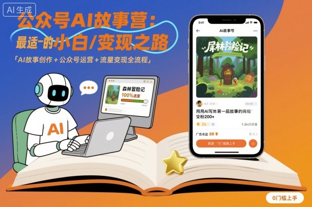 公众号ai故事营，最适合小白的自媒体变现之路-创业项目网