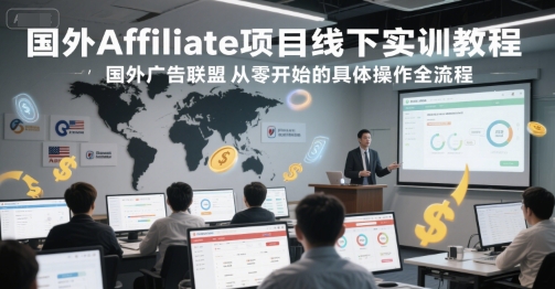 国外Affiliate项目线下实训教程，国外广告联盟从零开始的具体操作全流程-创业项目网