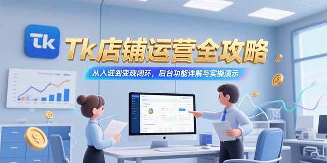 （15345期）Tk店铺运营全攻略，从入驻到变现闭环，后台功能详解与实操演示-创业项目网