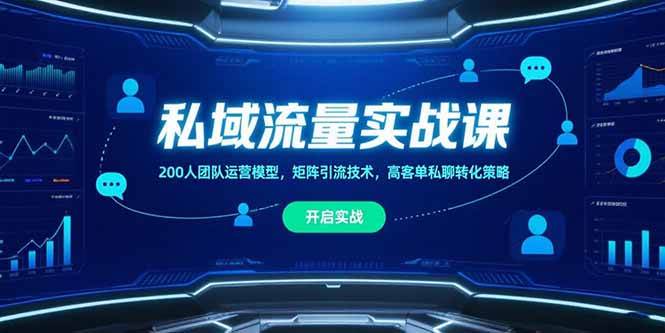 （15403期）私域流量实战课，200人团队运营模型，矩阵引流技术，高客单私聊转化策略-创业项目网