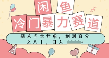 闲鱼冷门暴力赛道，新人当天开单，门槛低，日入多张-创业项目网