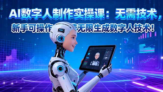 （16376期）AI数字人制作实操课：无需技术，新手可操作，免费无限生成数字人技术！-创业项目网