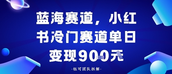 小红书冷门蓝海赛道，0成本，单日变现多张-创业项目网