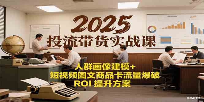 2025投流带货实战课：人群画像建模+短视频图文商品卡流量爆破ROI提升方案-创业项目网