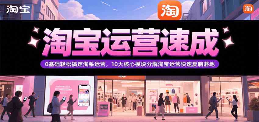淘宝运营速成，0基础轻松搞定网店运营，10大核心模块分解快速复制落地（更新）-创业项目网