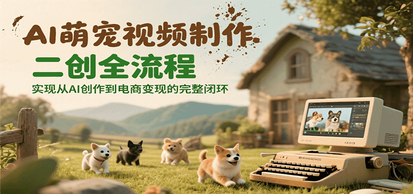 AI萌宠视频制作二创全流程，实现从AI创作到电商变现的完整闭环-创业项目网