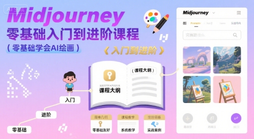 midjourney零基础入门到进阶课程，零基础学会AI绘画-创业项目网