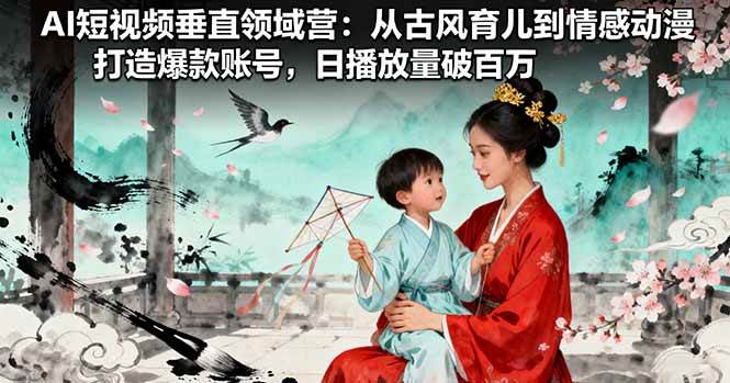 （16195期）AI短视频垂直领域营：从古风育儿到情感动漫，打造爆款账号,日播放量破百万-创业项目网