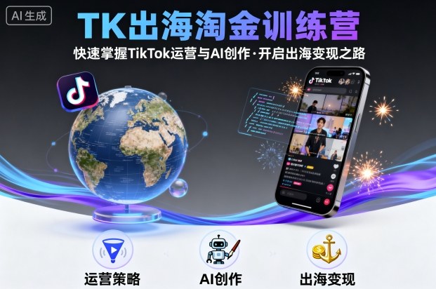 TK出海淘金训练营，助你快速掌握TikTok运营与AI创作，开启出海变现之路-创业项目网