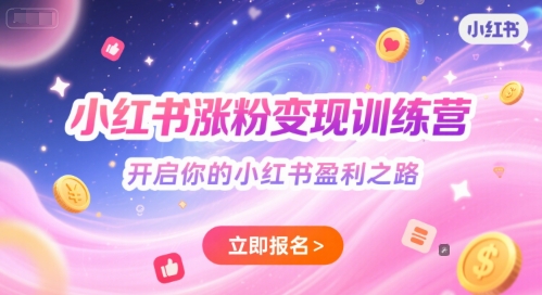 小红书涨粉变现训练营，开启你的小红书盈利之路-创业项目网