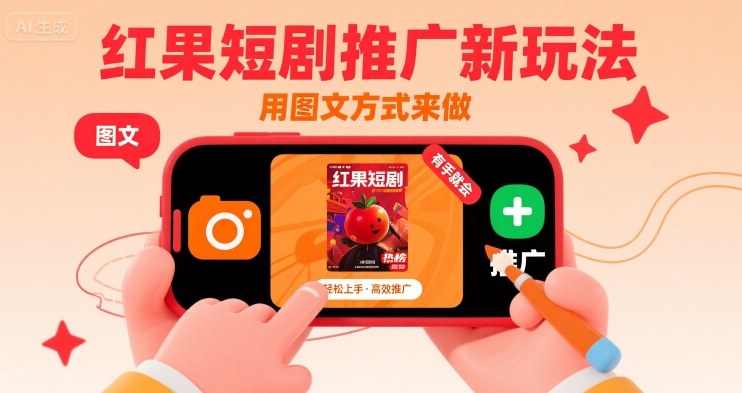 红果短剧推广新玩法，用图文方式来做，有手就会-创业项目网