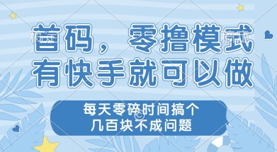首码零撸项目，有快手就可以做，每天业务时间搞个几张不是问题【揭秘】-创业项目网