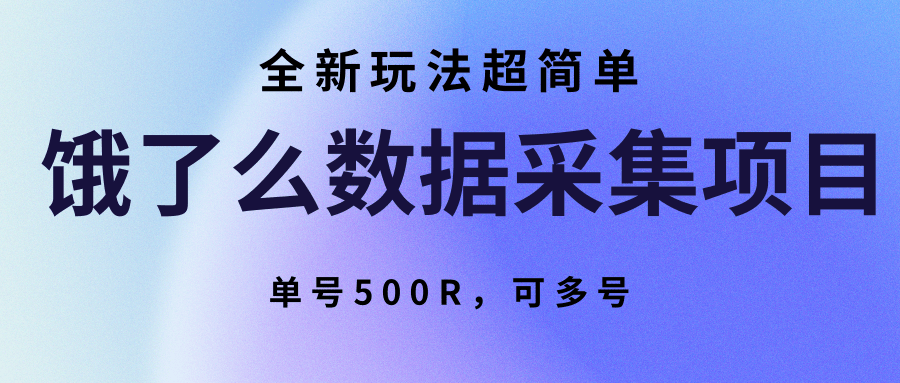 饿了么数据采集项目，全新玩法超简单，单号500R，可多号-创业项目网