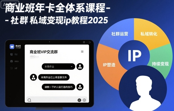 商业班年卡全体系课程-社群私域变现ip教程2025-创业项目网