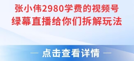 张小伟2980付费额视频号绿幕直播给你们拆解玩法-创业项目网