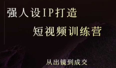 强人设ip打造课，8月最新5天短视频ip训练营，从出镜到成交-创业项目网