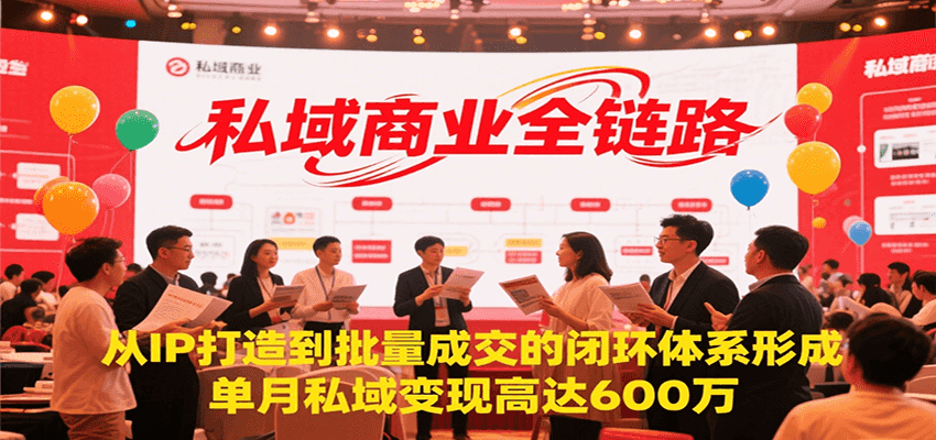 私域商业全链路，从IP打造到批量成交的闭环体系形成，单月私域变现600万-创业项目网