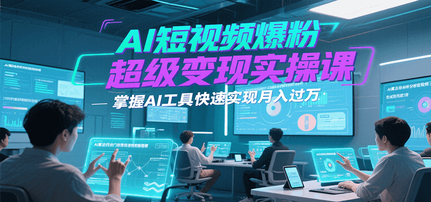 AI短视频爆粉超级变现实操课，掌握AI工具快速实现月入过万-创业项目网