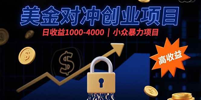 （15642期）美金对冲创业项目，日收益1000-4000，小众暴力项目-创业项目网