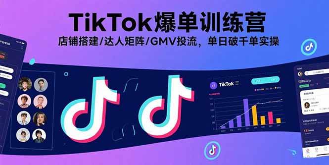 （15920期）TikTok爆单训练营，店铺搭建/达人矩阵/GMV投流，单日破千单实操-创业项目网