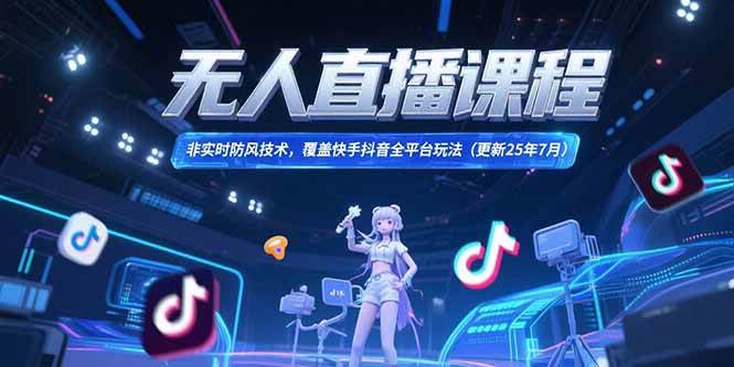（15337期）无人直播课程，非实时防风技术，覆盖快手抖音全平台玩法(更新25年7月)-创业项目网