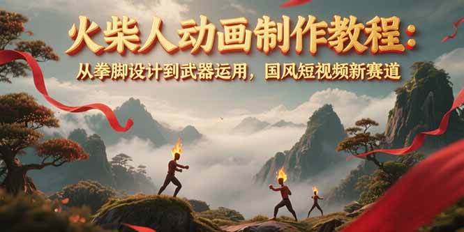 （15171期）火柴人动画制作教程：从拳脚设计到武器运用，国风短视频新赛道-创业项目网