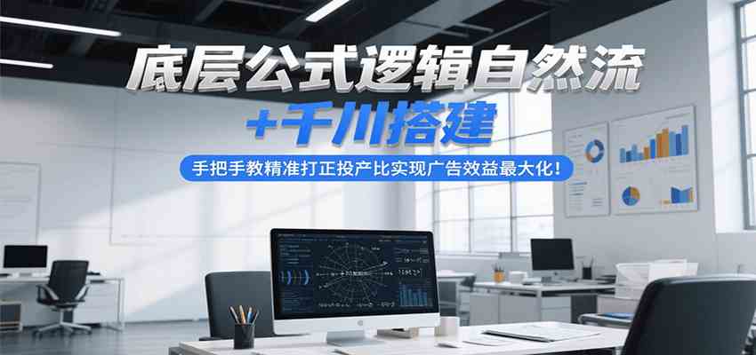 底层公式逻辑自然流+千川搭建，手把手教精准打正投产比实现广告效益最大化！-创业项目网
