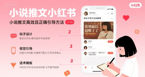 小说推文小红书高转化引导方法实操课，小说推文高效且正确引导方法-创业项目网