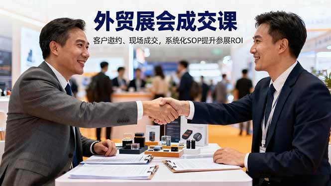 （16356期）外贸展会成交课，含目标制定、客户邀约、现场成交，系统化SOP提升参展ROI-创业项目网
