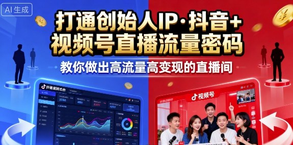25年直播9-10两期线下课，打通创始人IP，抖音+视频号直播流量密码，教你做出高流量高变现的直播间-创业项目网
