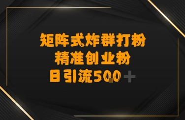 矩阵炸群打粉，日引流500+精准创业粉-创业项目网