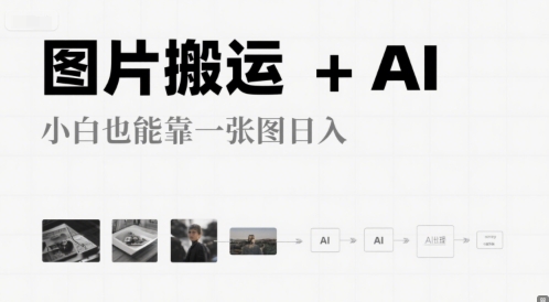 图片搬运+AI，小白也能靠一张图，日入4张-创业项目网
