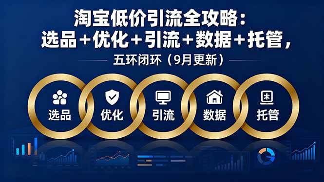 （16009期）淘宝低价引流全攻略：选品＋优化＋引流＋数据＋托管，五环闭环（9月更新）-创业项目网