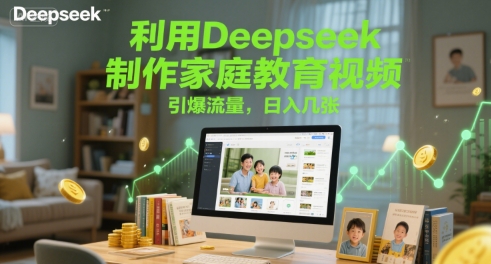 利用Deepseek制作家庭教育视频，引爆流量，日入几张-创业项目网