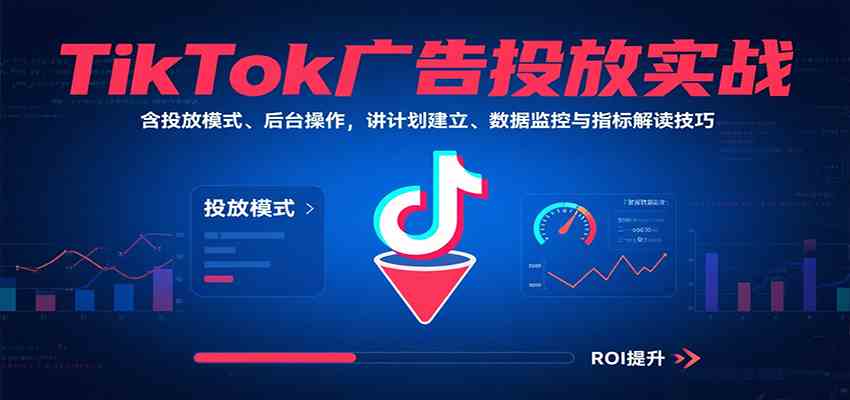 TikTok广告投放实战，含投放模式、后台操作，讲计划建立、数据监控与指标解读技巧-创业项目网