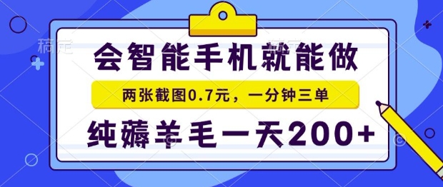 2025年零撸手机项目，二十秒一单，纯薅羊毛，一天200+做就有【揭秘】-创业项目网