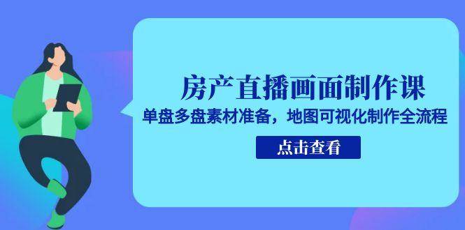 （15156期）房产直播画面制作课，单盘多盘素材准备，地图可视化制作全流程-创业项目网