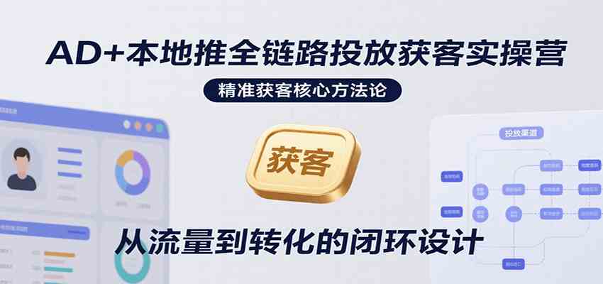 AD+本地推全链路投放获客实操营，快速掌握精准获客技巧，当天投放当天转化高效营销-创业项目网