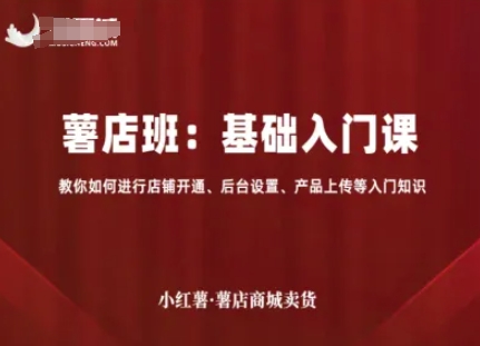 小红薯薯店商城卖货，基础入门课，教你如何进行店铺开通、后台设置、产品上传等入门知识-创业项目网
