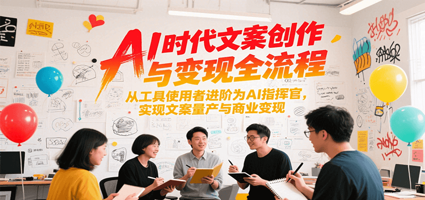 AI时代文案创作与变现全流程，从工具使用者进阶为AI指挥官，实现文案量产与商业变现-创业项目网
