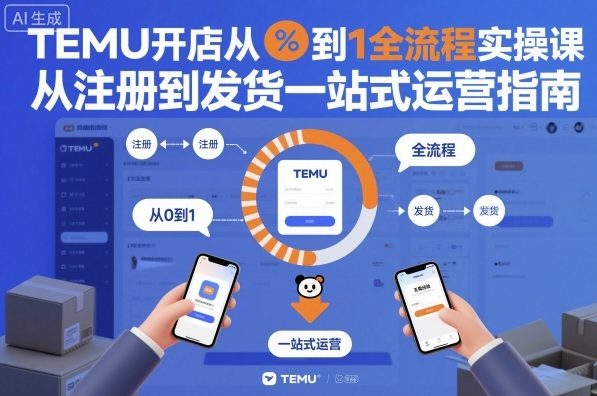 TEMU开店从0到1全流程实操课，从注册到发货一站式运营指南-创业项目网