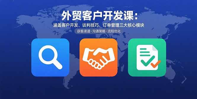 （15793期）外贸客户开发课：涵盖客户开发、谈判技巧、订单管理三大核心模块-创业项目网